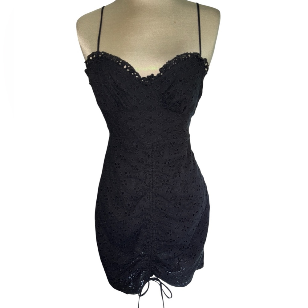 Sweet Pot dress Khloe style above knee eyelet 100% cotton side zip Size 4 NWT